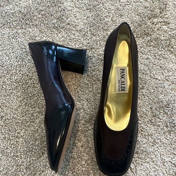 Pancaldi heels purple and black size 8.5 - Picture 3 of 4